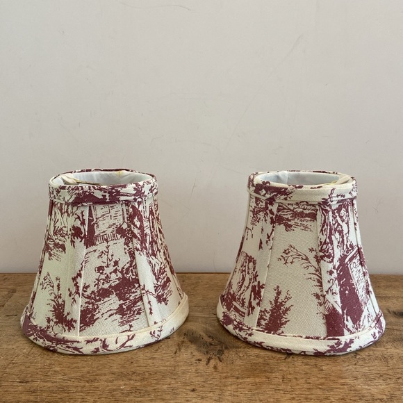 Toile Mini Lampshades - Set of 2 - Picture 2 of 10